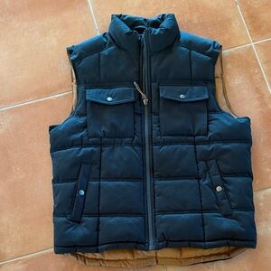 Goodfellow & Co Black Puffer Vest with Brown Lining